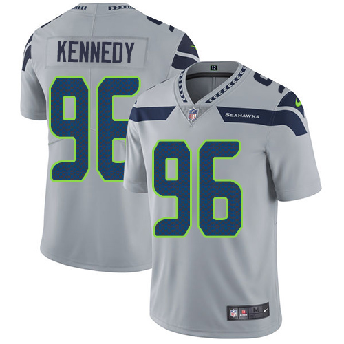Nike Seahawks #96 Cortez Kennedy Grey Alternate Men's Stitched NFL Vapor Untouchable Limited Jersey - Click Image to Close